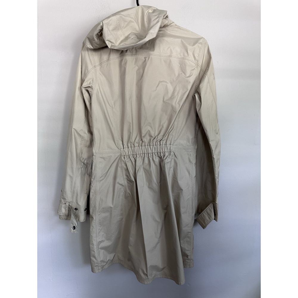 Patagonia Jacket Womens SMALL Beige Torrentshell Trench Coat Hooded Zip Up Snap - Picture 11 of 16